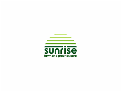 Sunrise branding care flat garden green ground lawn logo sun sunrise