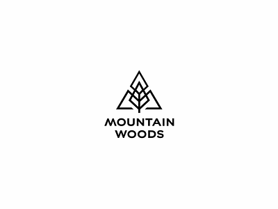 Mountain Woods branding eco green holiday hotel logo mountain resort spa tree vacation wood