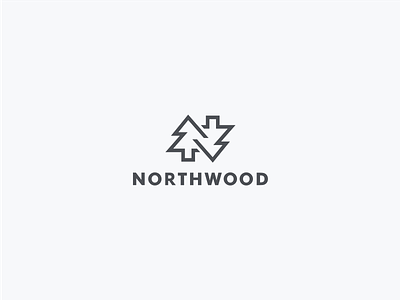 Northwood branding flat logo minimal monogram north saw sawmill tree wood