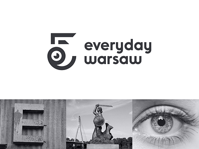 Everyday Warsaw blog branding camera crest eye lens letter logo monogram photo picture