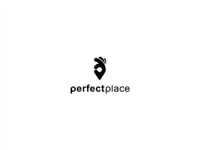 Perfect Place app branding hand logo map minimal mobile perfect pin place spot