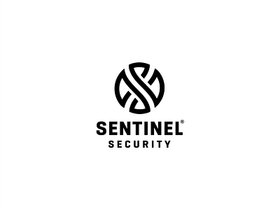 Sentinel Security branding circle guard hourglass logo monogram security sentinel shield wings