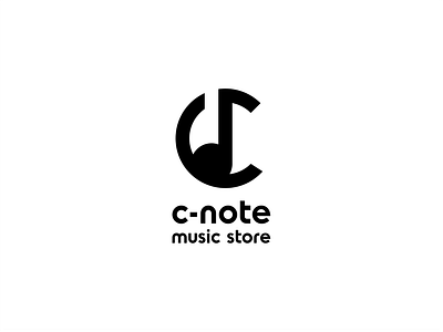 C - Note Music Store branding brandits instrument logo monogram music note sound store tone type