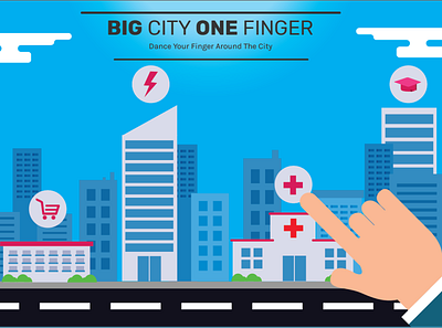 BIg City One Finger city design mobile phone phone poster poster design technology vector