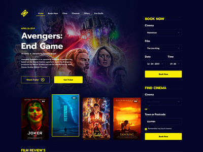 Cinema UI typography ui ux web