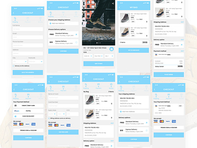 Shoes Checkout Flow app design ui ux