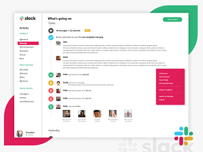 Slack Re-branding app dashboard design dribbble flat mobileapp ui ux web website