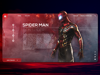 Spider Man Far From Home Ui 2 adobe illustrator adobe photoshop awesome colorful comics cool interface creative iron spider marvelcomics spider man ui web design web development web site design