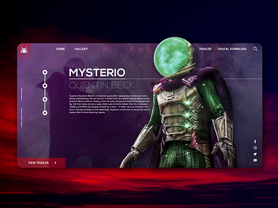 Mysterio Ui Design adobe illustrator adobe photoshop awesome colorful cool interface creative illustration marvel marvelcomics spiderman ui ux web design web site design