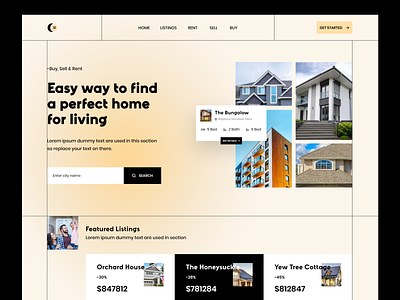 Real Estate Landing Page agency branding buy design digital home homepage land landing page real estate sell ui ux uxeto