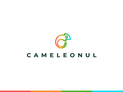 Cameleonul animal gradient icon identity line lizard logo minimal reptile