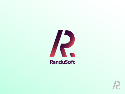 Randusoft apple branding computer identity it logo minimal software tech vector