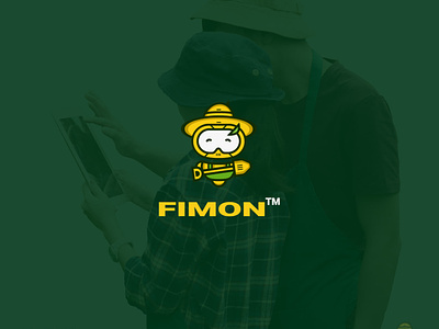 Fimon agriculture bot crop farmer logo robot vector