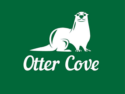 Otter cove otter green logo design