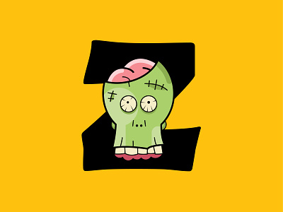 Zombilau design halloween logo mascot minimal vector zombie zombies