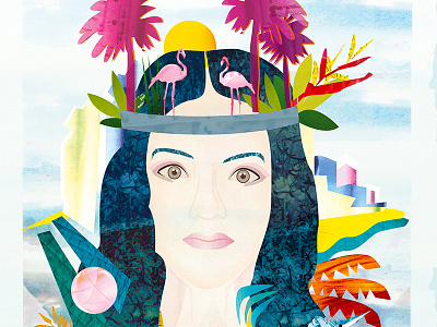 "Miami" for Hewlett Packard Sprout Switzerland collage illustration miami sprout