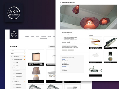 Web Rebranding - Shop Aka Leuchten brading interaction lights minimal redesign shop strategy swiss ui ux