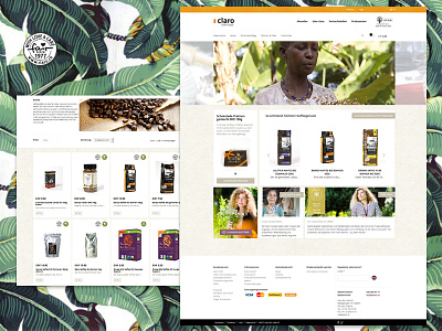 Claro Home & Products coffee ecology ecommerce fairtrade green shop ui ux web