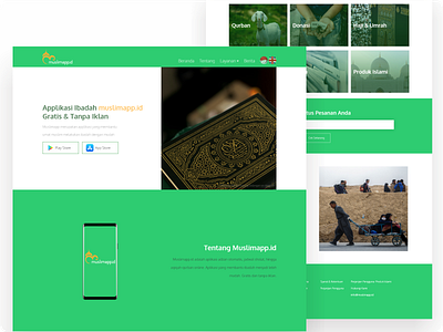 Rendesign Test UI Website muslimapp.id brand clean design designer dribble landing page ui ui design uidesign uiux