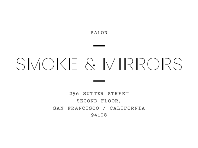 Smoke & Mirrors branding identity logo salon