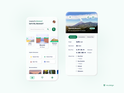 Travel and Trip Apps beach destination green mobile apps mobile ui mount opentrip tour travel trip uidesign uxdesign waterfall