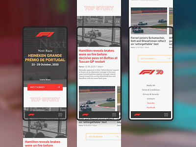 Formula 1 Mobile Homepage Re-Design