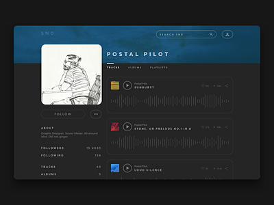 Daily UI #006 - Profile audio daily ui profile ui ux