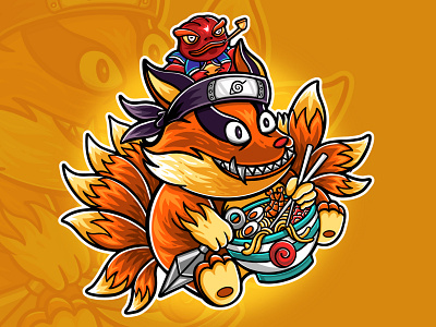 Kurama ninetails fox animal for illustration japan komik konoha kurama naruto ramen