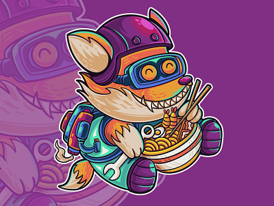 Ramen Fox animal design food fox icon illustration jetpack logo noodles ramen