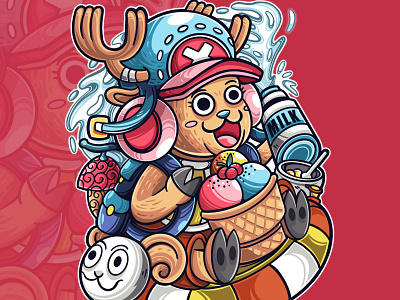 Fanart Tony Tony Chopper from One Piece animal design food graphic design illustration illustrations luffy onepieces tonychopper zorro