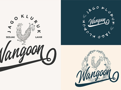 wangoon branding design flat icon illustration logo minimal vector