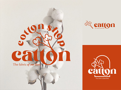 Ctton branding design flat icon logo minimal vector