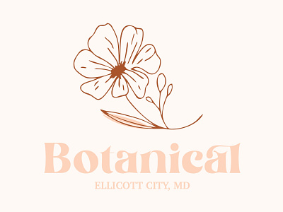 Botanical branding design flat icon illustration logo minimal vector