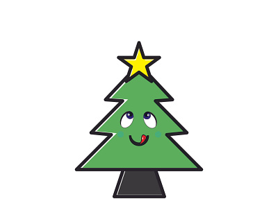 tree Chistmas Icon cartoon christmas cute design flat icon logo logo design minimal tree vector