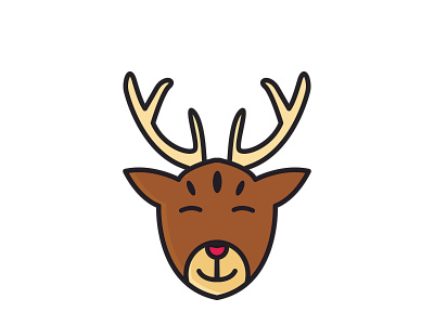 deer Chistmas Icon branding cartoon christ christmass cute icons deer design flat icon logo logo design minimal vector