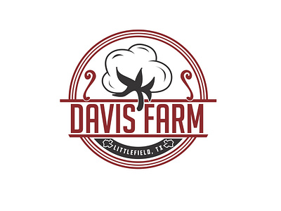 davis farm agriculture branding classic cotton design logo minimal retro texas vector vintage