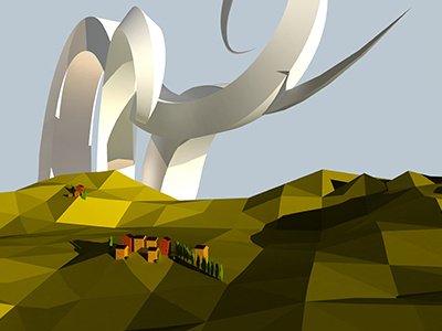 Low Poly Tuscany landscape low poly