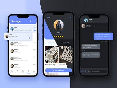 Share it. app — Chat & Messages (Light & Dark Mode) app chat chatting design e commerce message messages mobile networking profile ui user user profile ux