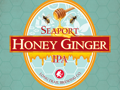 Beer Tap Logo for Seaport Honey Ginger IPA beer boston logo seaport boston hotel tap vector