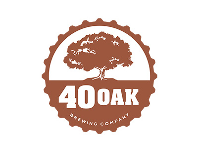 40 Oak Brewing Co logo 2 beer branding brewery icon illustration logo oak old serif slab tree type