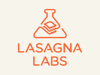 Lasagna Labs beaker branding humor illustration lab lasagna logo science type