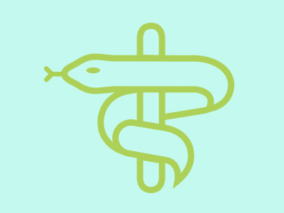 snake and staff animal branding icon illustration logo reptile snake veterinary