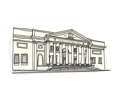 Constitution Hall illustration illustration illustrator sketch
