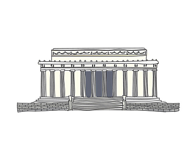 Lincoln Memorial illustration illustrator sketch
