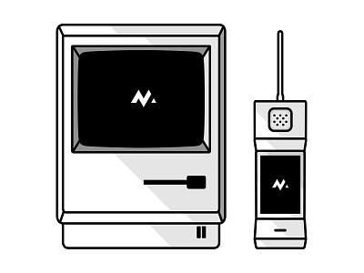 Old school devices illustration