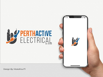 PerthActive Electrical logo animation branding design graphic design guard illustration illustrator logo design modern logo design vector website