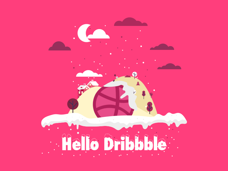 Hello Dribbble! animation design dribbble dribbble ball illustration