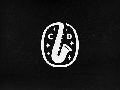 Saxophone Badge Logo