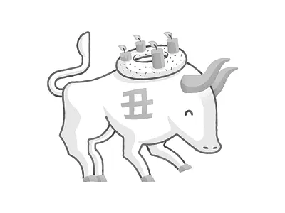 丑 ushi 2021 advent wreath black and white christmas drawing graphic gray illustration monochrome new year ox oxen texture ushi zodiac 丑