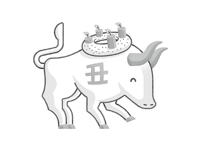 丑 ushi 2021 advent wreath black and white christmas drawing graphic gray illustration monochrome new year ox oxen texture ushi zodiac 丑